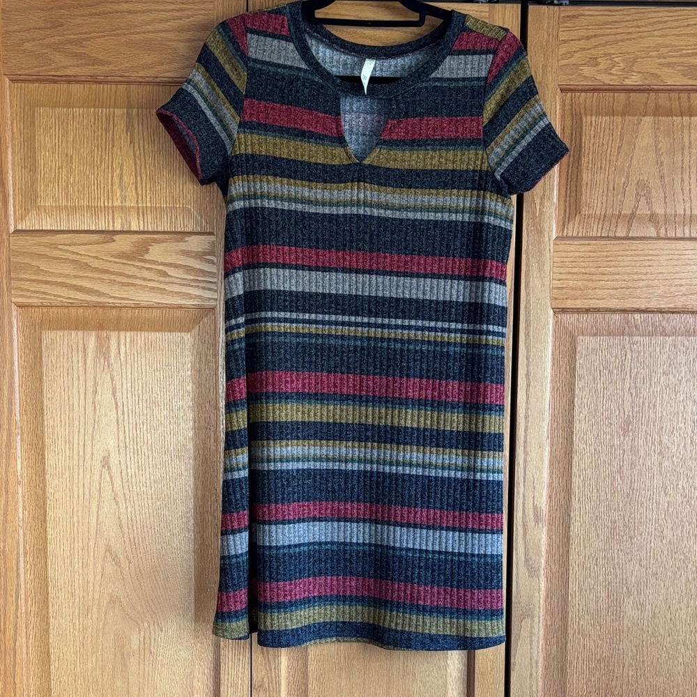 Striped Short Sleeve Dress